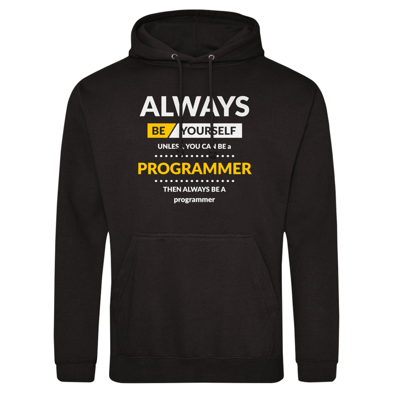 Always Be Programmer - Męska Bluza z kapturem Czarna