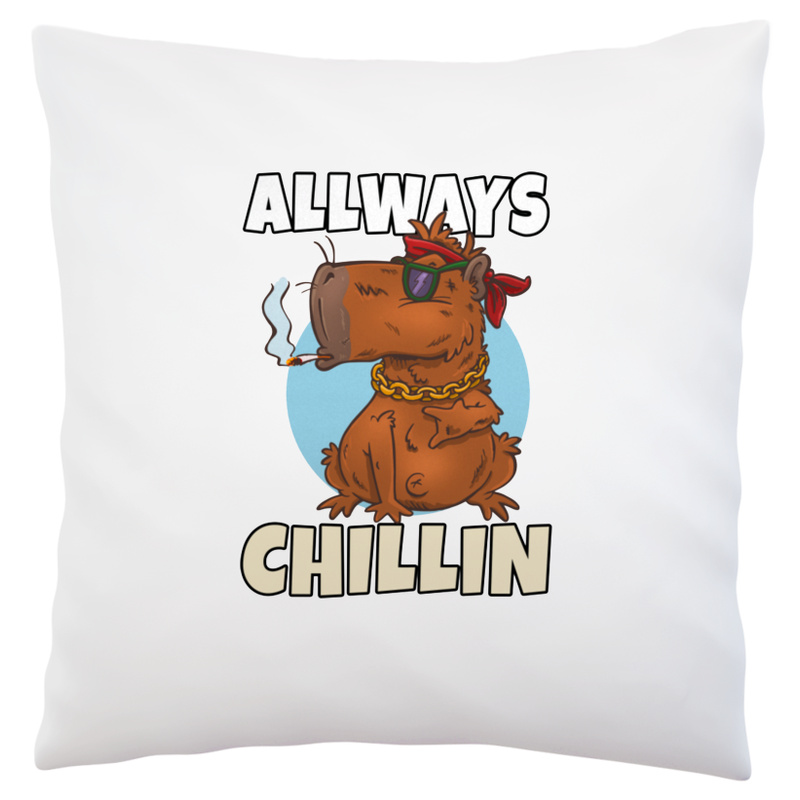 Always Chillin Kapibara - Poduszka Biała