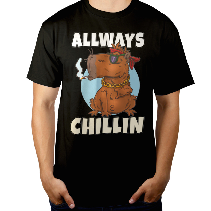 Always Chillin Kapibara - Męska Koszulka Czarna