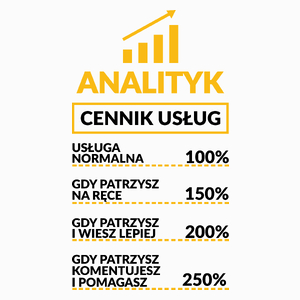 Analityk - Cennik Usług - Poduszka Biała