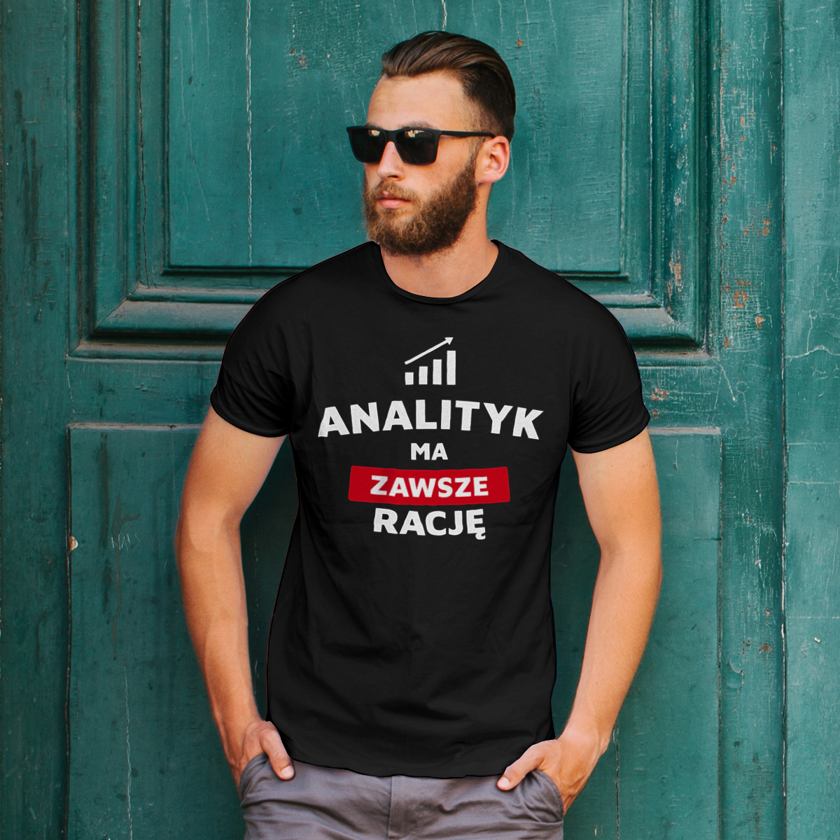 Analityk Ma Zawsze Rację - Męska Koszulka Czarna