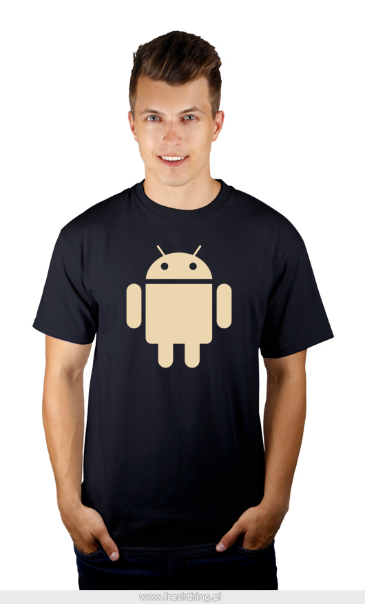 Android - Męska Koszulka Ciemnogranatowa