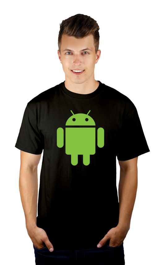 Android - Męska Koszulka Czarna