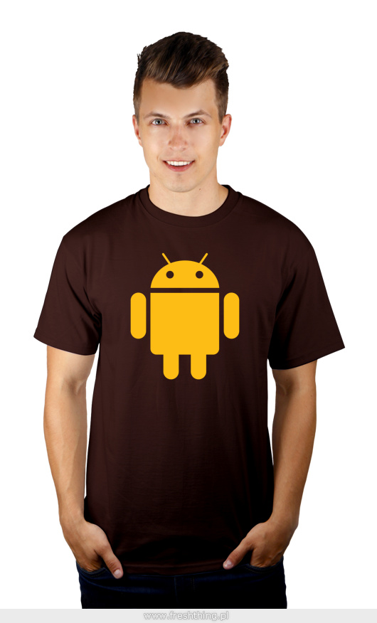 Android - Męska Koszulka Czekoladowa