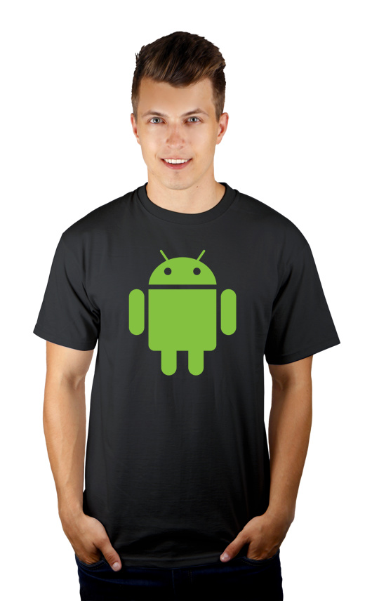 Android - Męska Koszulka Szara