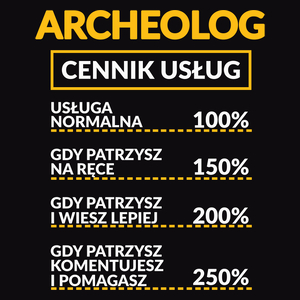 Archeolog - Cennik Usług - Męska Koszulka Czarna