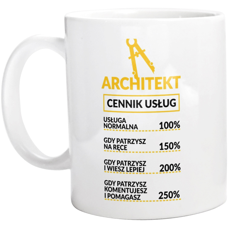 Architekt - Cennik Usług - Kubek Biały