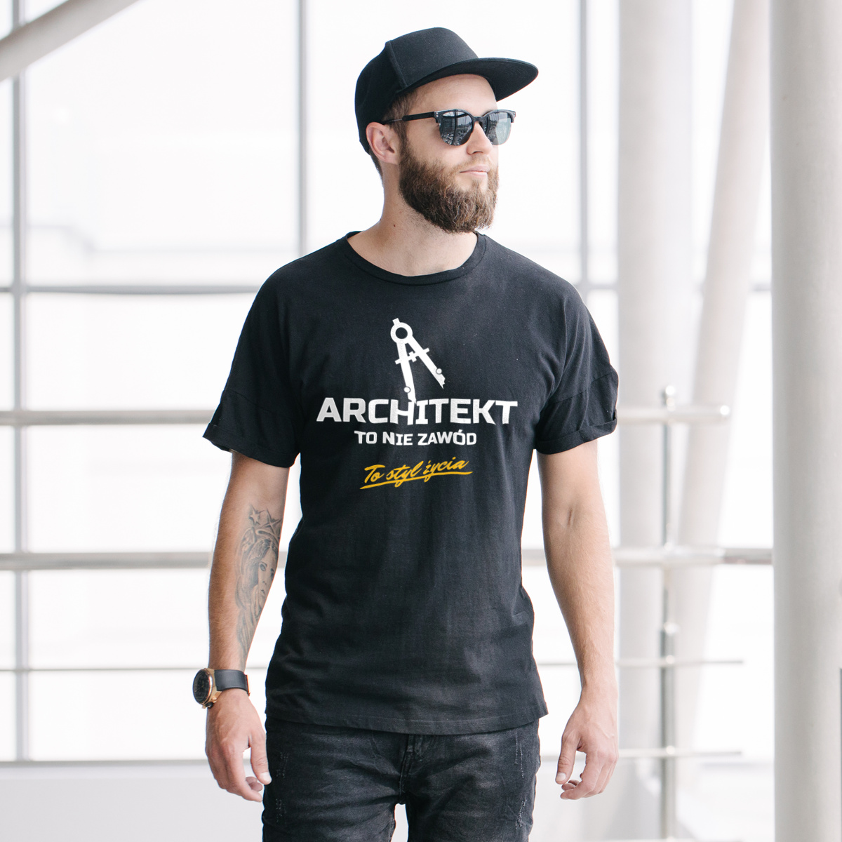 Architekt To Nie Zawód - To Styl Życia - Męska Koszulka Czarna