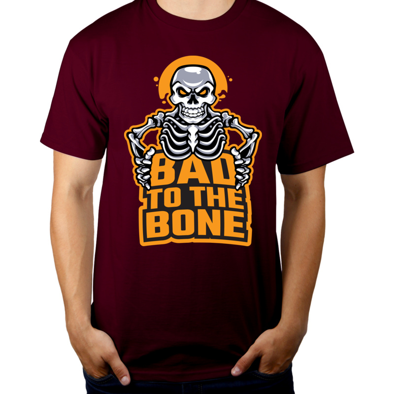 Bad To The Bone - Męska Koszulka Burgundowa