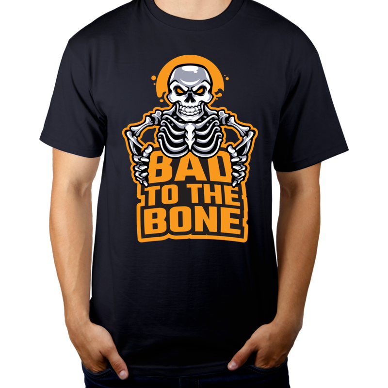 Bad To The Bone - Męska Koszulka Ciemnogranatowa