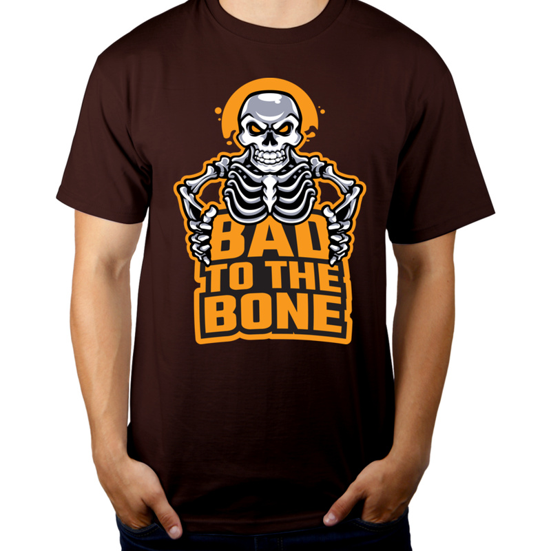 Bad To The Bone - Męska Koszulka Czekoladowa