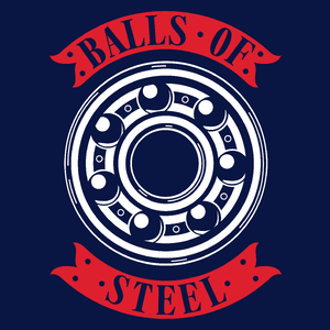 Balls Of Steel - Męska Koszulka Ciemnogranatowa
