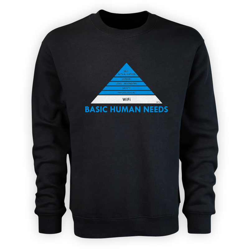 Basic Human Needs - WiFi - Męska Bluza Czarna