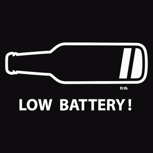 Battery Low Beer - Męska Bluza Czarna