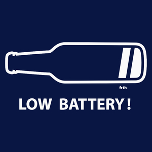 Battery Low Beer - Męska Koszulka Ciemnogranatowa
