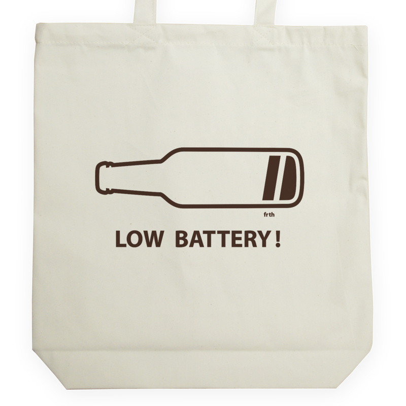 Battery Low Beer - Torba Na Zakupy Natural
