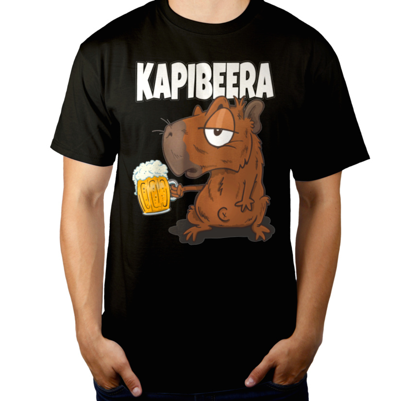 Beer Kapibara - Męska Koszulka Czarna