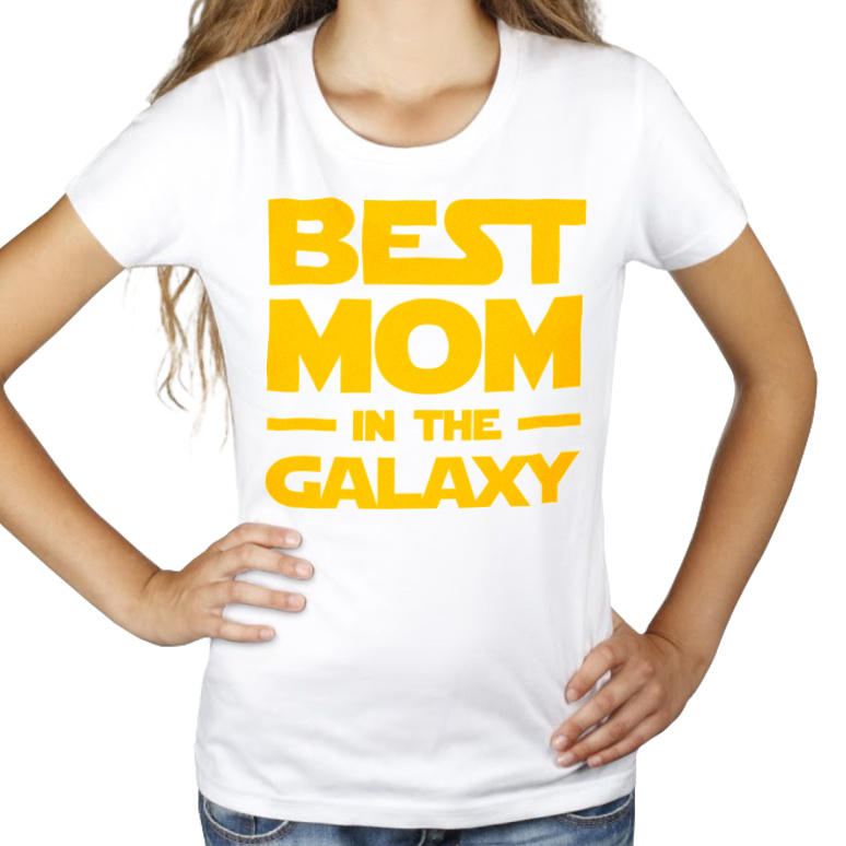 Best Mom In The Galaxy - Damska Koszulka Biała
