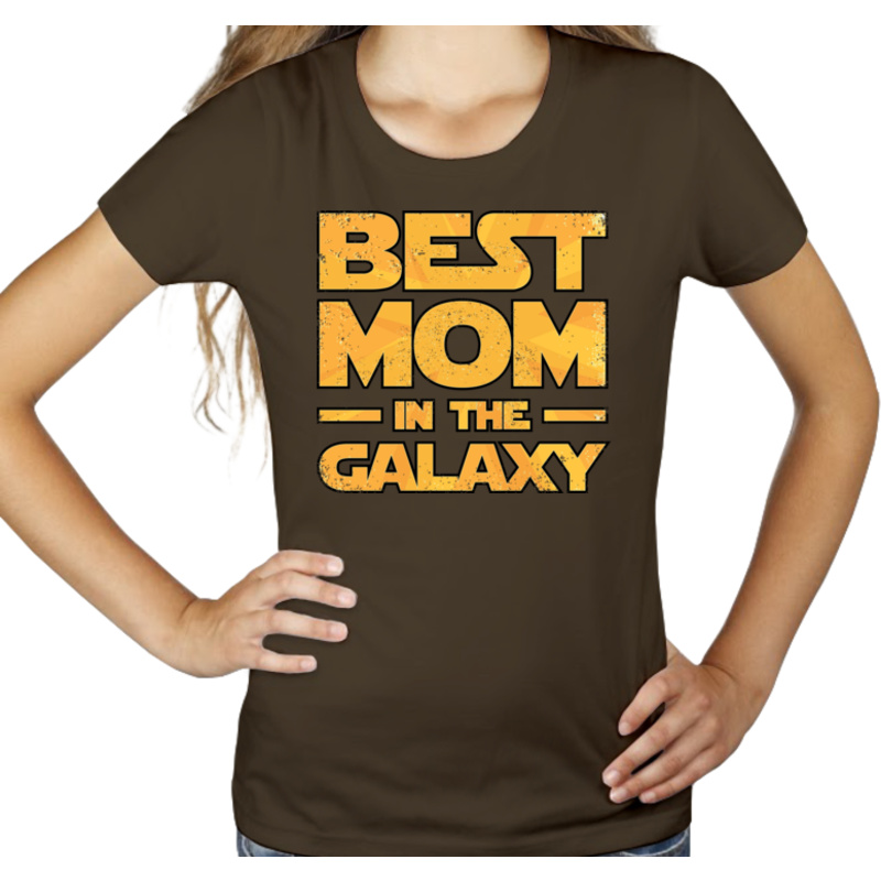 Best Mom In The Galaxy - Damska Koszulka Czekoladowa