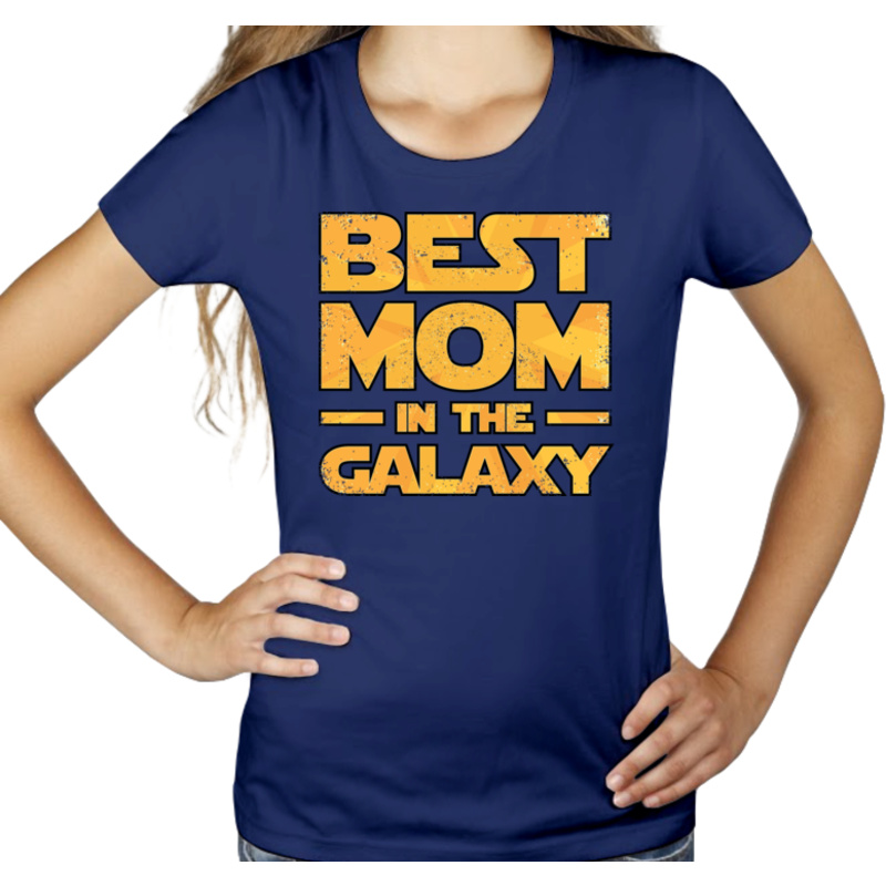 Best Mom In The Galaxy - Damska Koszulka Granatowa