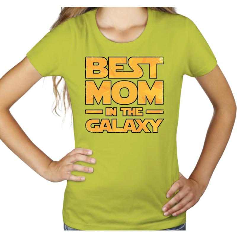 Best Mom In The Galaxy - Damska Koszulka Jasno Zielona