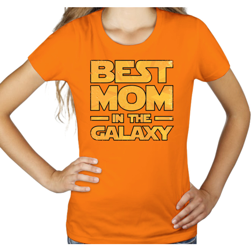 Best Mom In The Galaxy - Damska Koszulka Pomarańczowa