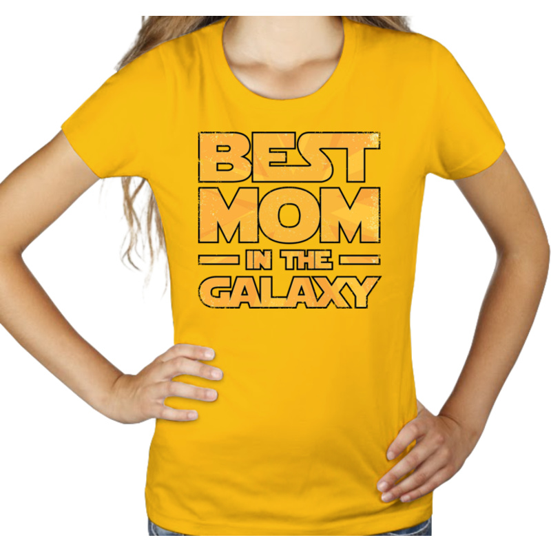 Best Mom In The Galaxy - Damska Koszulka Żółta