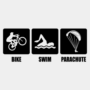 Bike Swim Parachute - Męska Koszulka Biała