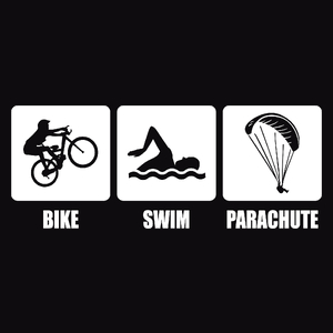 Bike Swim Parachute - Męska Koszulka Czarna