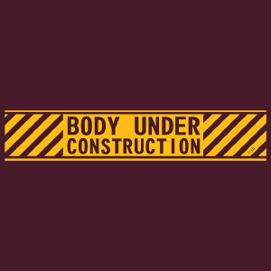 Body Under Construction - Męska Koszulka Burgundowa