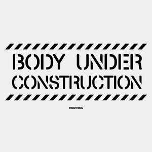 Body Under Construction - Napisy - Męska Koszulka Biała