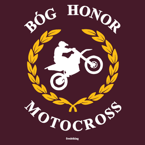 Bóg Honor Motocross - Męska Koszulka Burgundowa