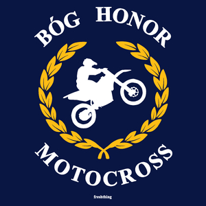 Bóg Honor Motocross - Męska Koszulka Ciemnogranatowa