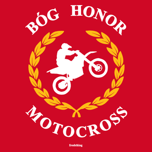 Bóg Honor Motocross - Męska Koszulka Czerwona