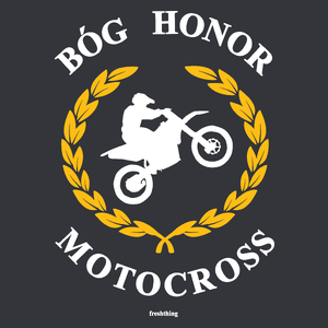 Bóg Honor Motocross - Męska Koszulka Szara