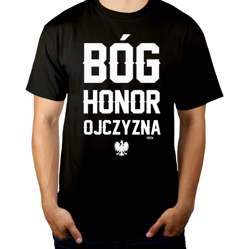 Bóg Honor Ojczyzna - Męska Koszulka Czarna