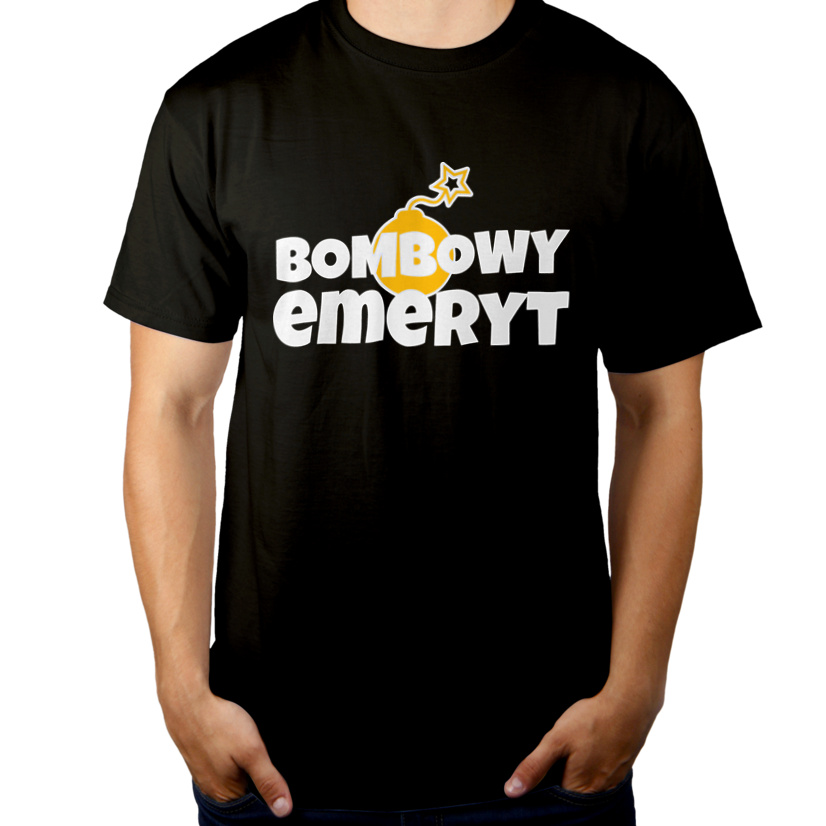 Bombowy Emeryt - Męska Koszulka Czarna