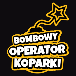 Bombowy Operator Koparki - Męska Koszulka Czarna