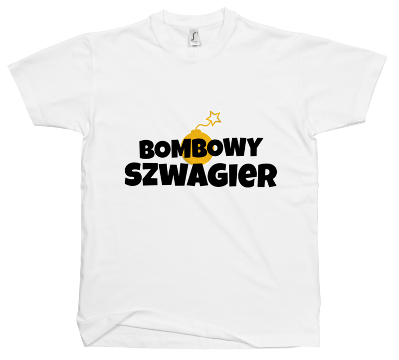 Bombowy Szwagier - Męska Koszulka Biała