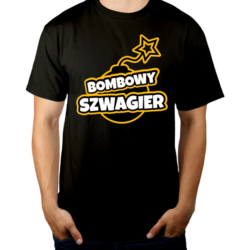 Bombowy Szwagier - Męska Koszulka Czarna