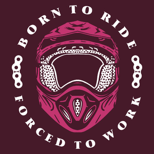 Born To Ride - Forced To Work - Męska Koszulka Burgundowa