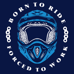 Born To Ride - Forced To Work - Męska Koszulka Ciemnogranatowa
