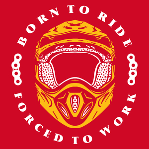 Born To Ride - Forced To Work - Męska Koszulka Czerwona
