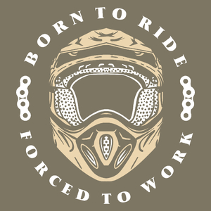 Born To Ride - Forced To Work - Męska Koszulka Khaki