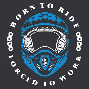Born To Ride - Forced To Work - Męska Koszulka Szara