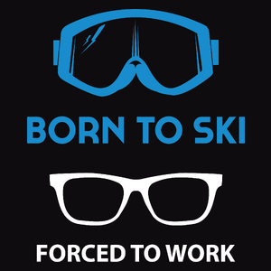 Born To Ski Forced To Work - Męska Bluza z kapturem Czarna
