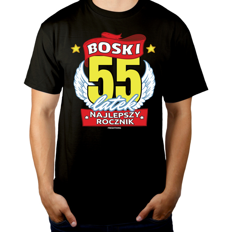 Boski 55Latek - Męska Koszulka Czarna