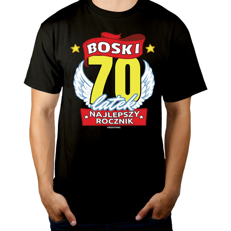 Boski 70Latek - Męska Koszulka Czarna