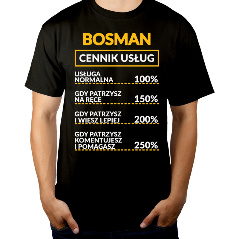 Bosman - Cennik Usług - Męska Koszulka Czarna
