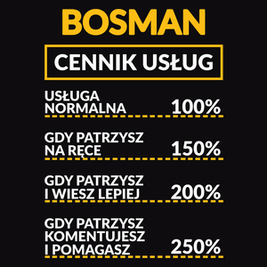Bosman - Cennik Usług - Męska Koszulka Czarna